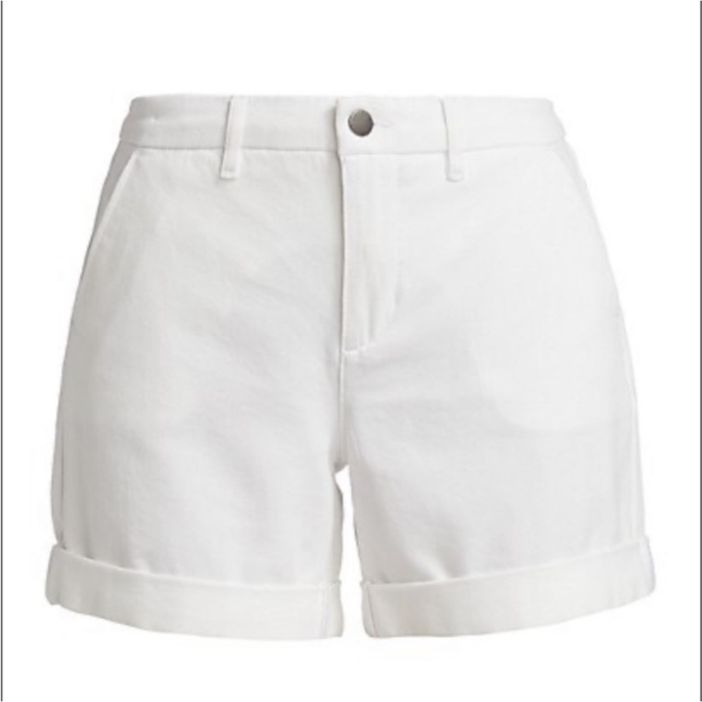 Barbour EUC Essential Chino Shorts in White with Stretch and Cuffed Hem Size 16